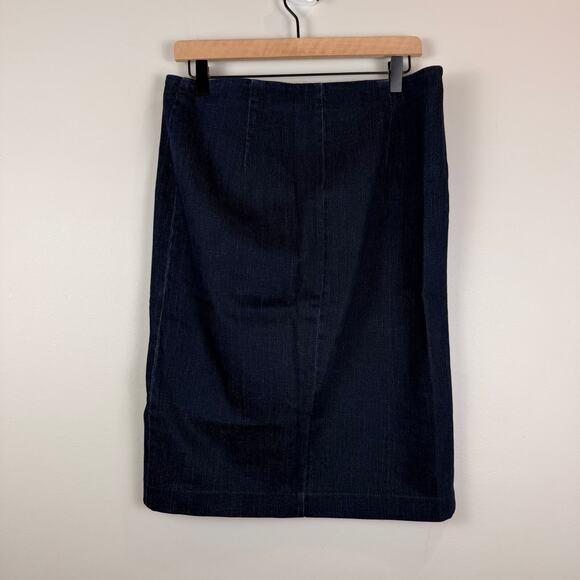 Lauren Ralph Lauren Navy Skirt with Gold Zipper - Picture 3 of 9